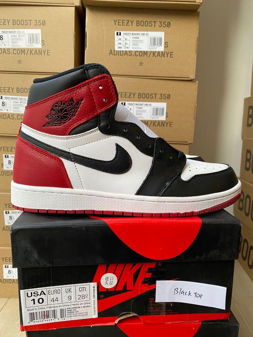 nike air jordan 1 high black toe