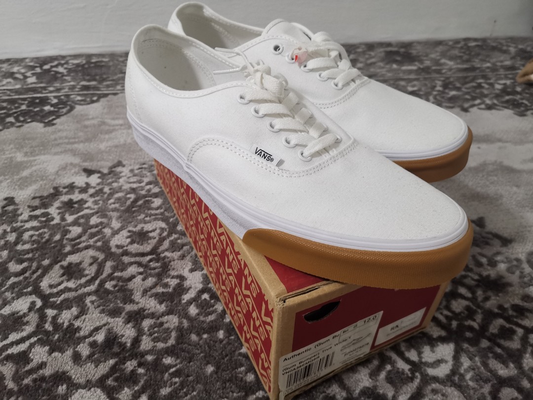 Vans authentic white gum bumper top