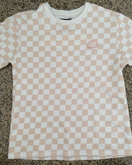 Pink checkered discount vans shirt