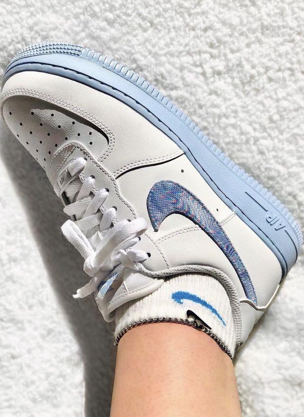 Air force 1 top hydrogen blue laser blue
