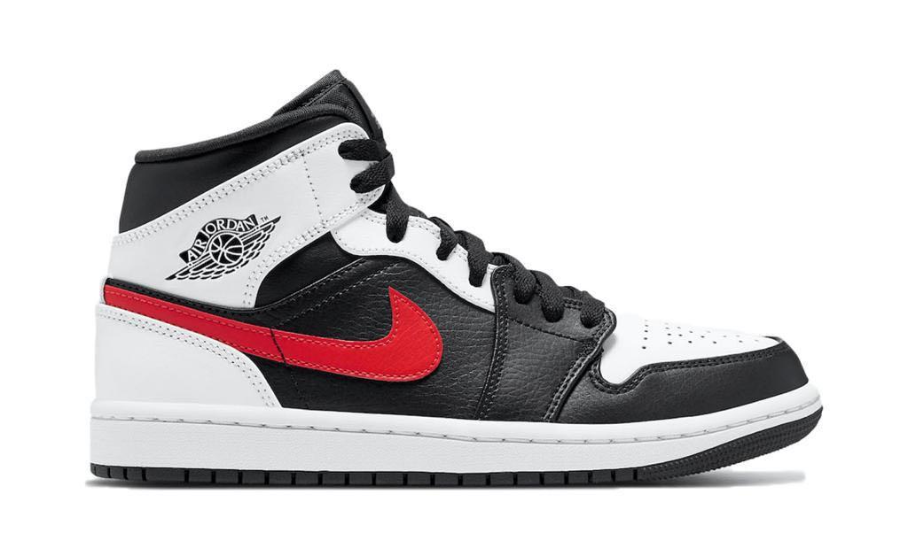 black and red aj1 mid