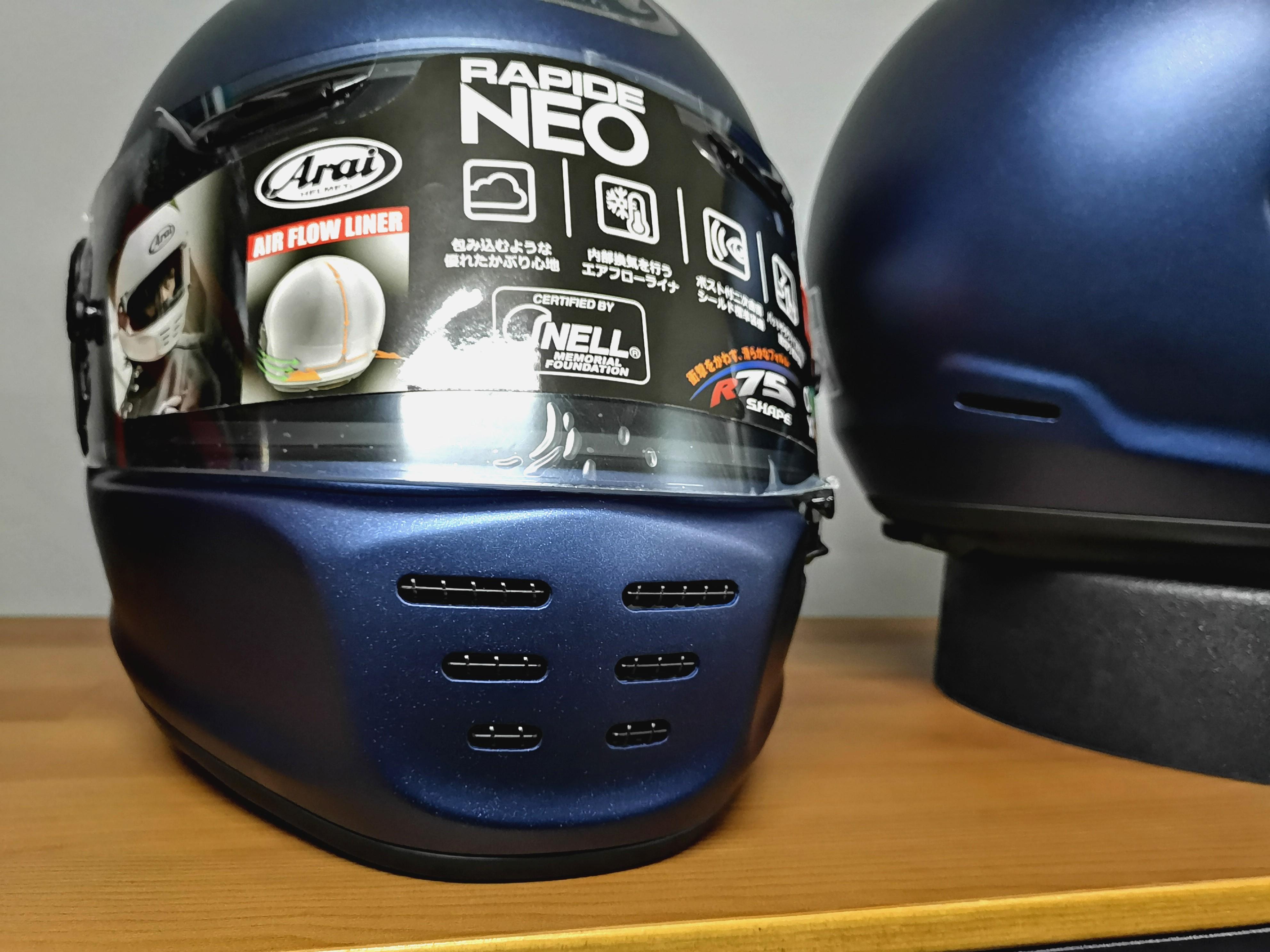Arai helmets Rapid Neo Vista japan edition matte metallic blue (Category: Motorcycle Apparel) located in Singapore. Submitted by stellar_motoburner (Listing ID 1060619816, Image 2). Description: $650 matte blue $725 vista Free upgrade to light smoke visor..