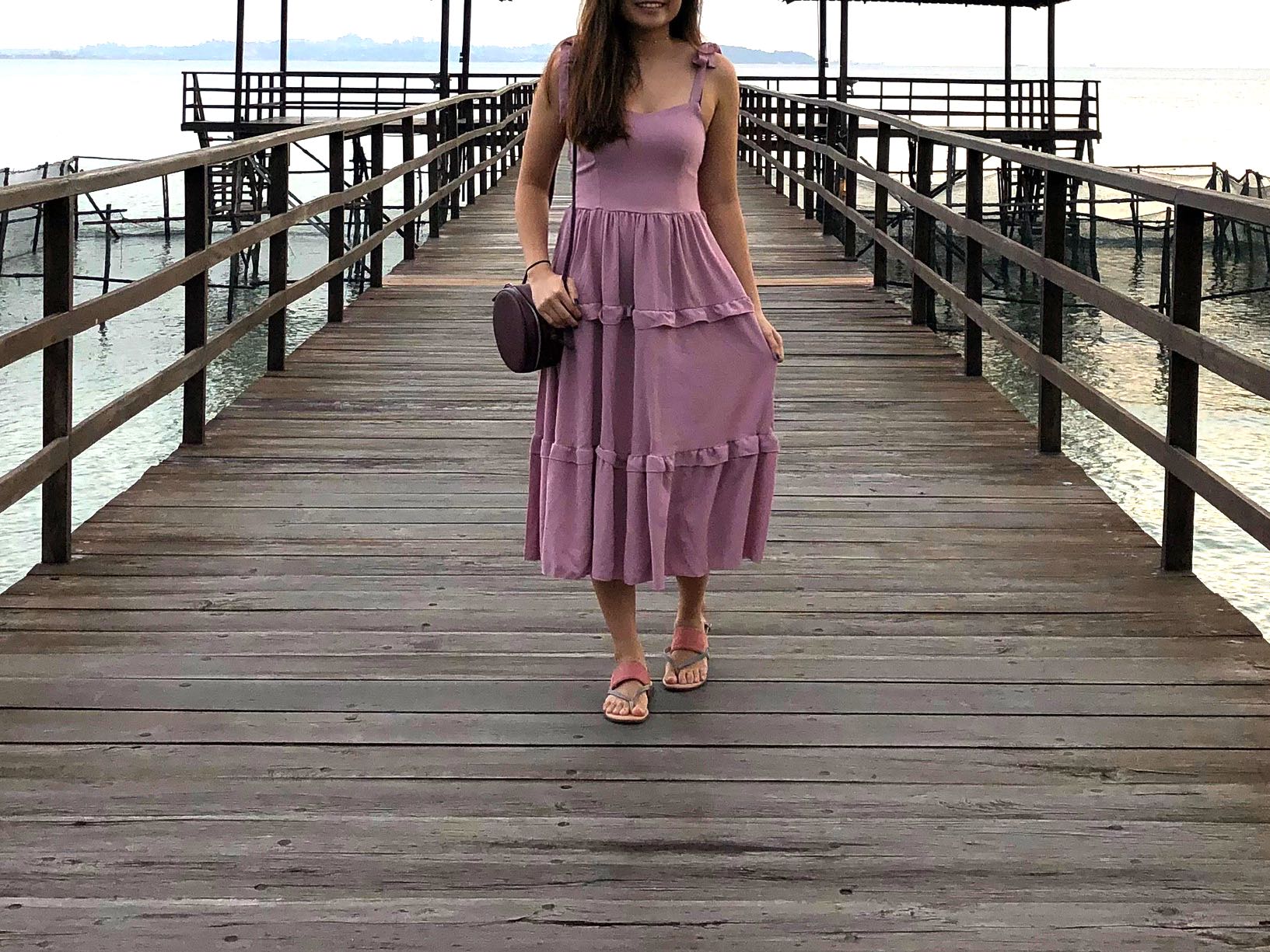 baby pink pleated dress