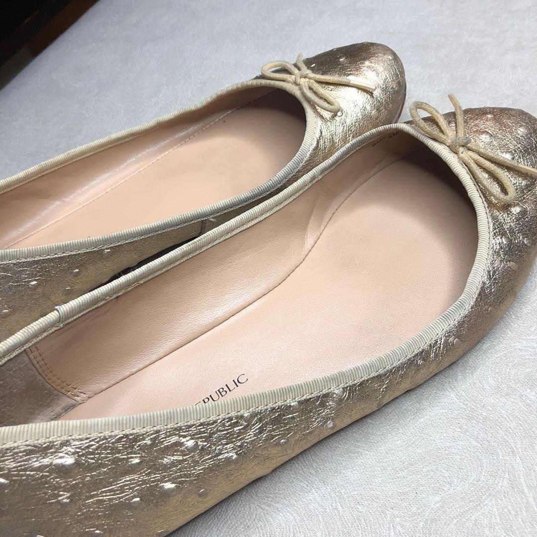 Banana Republic Gold Leather Robin Ballet Flats Women s Fashion