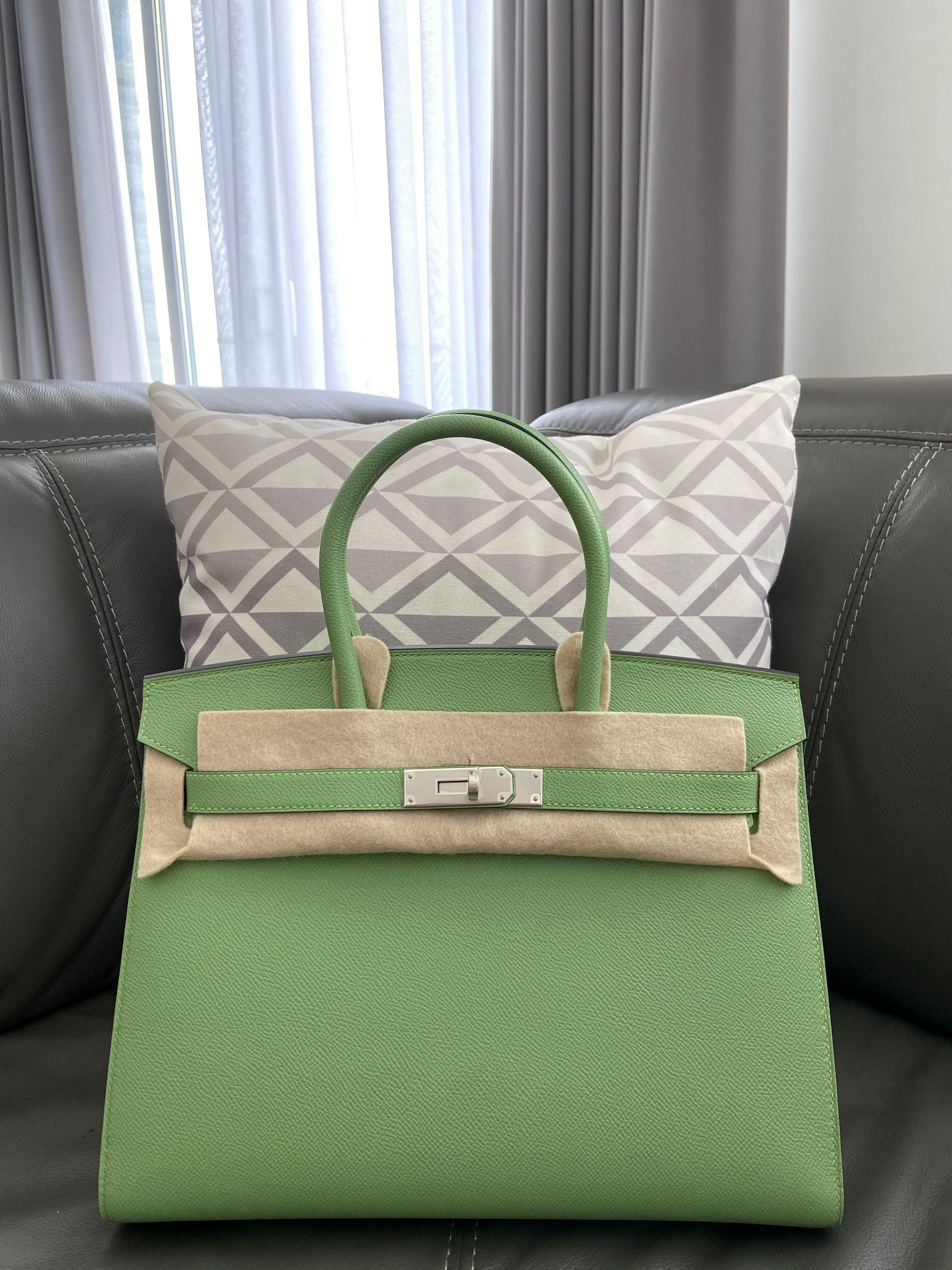 Birkin 30 vert criquet epsom sellier, Luxury, Bags & Wallets on Carousell