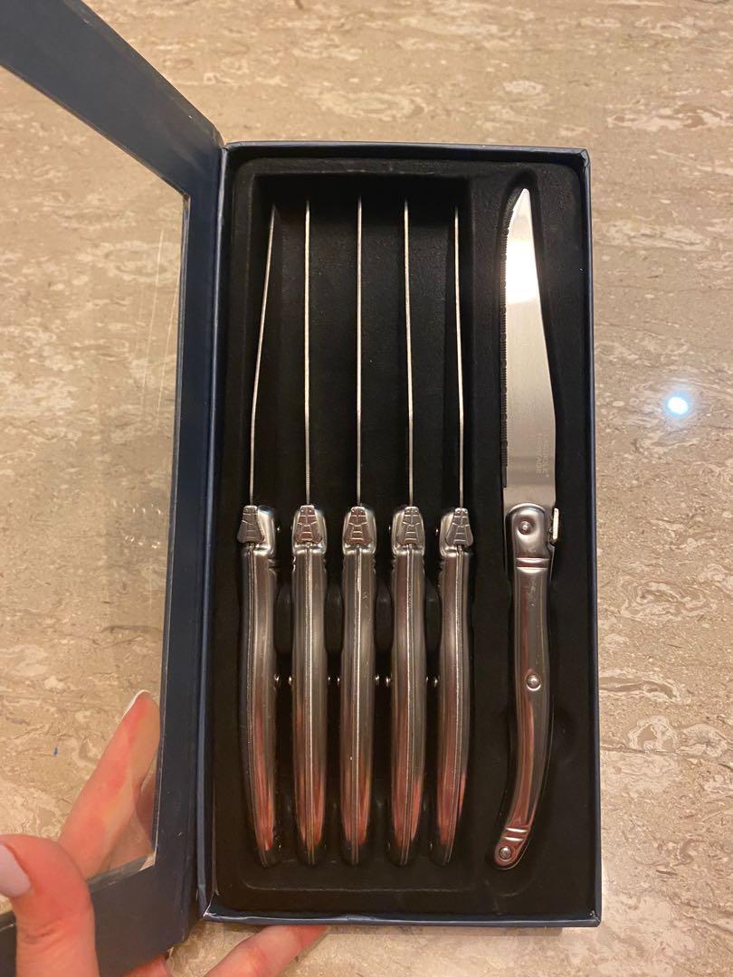 BNIB 6pc LAGUIOLE Stainless Steel Steak Knives, Furniture & Home Living