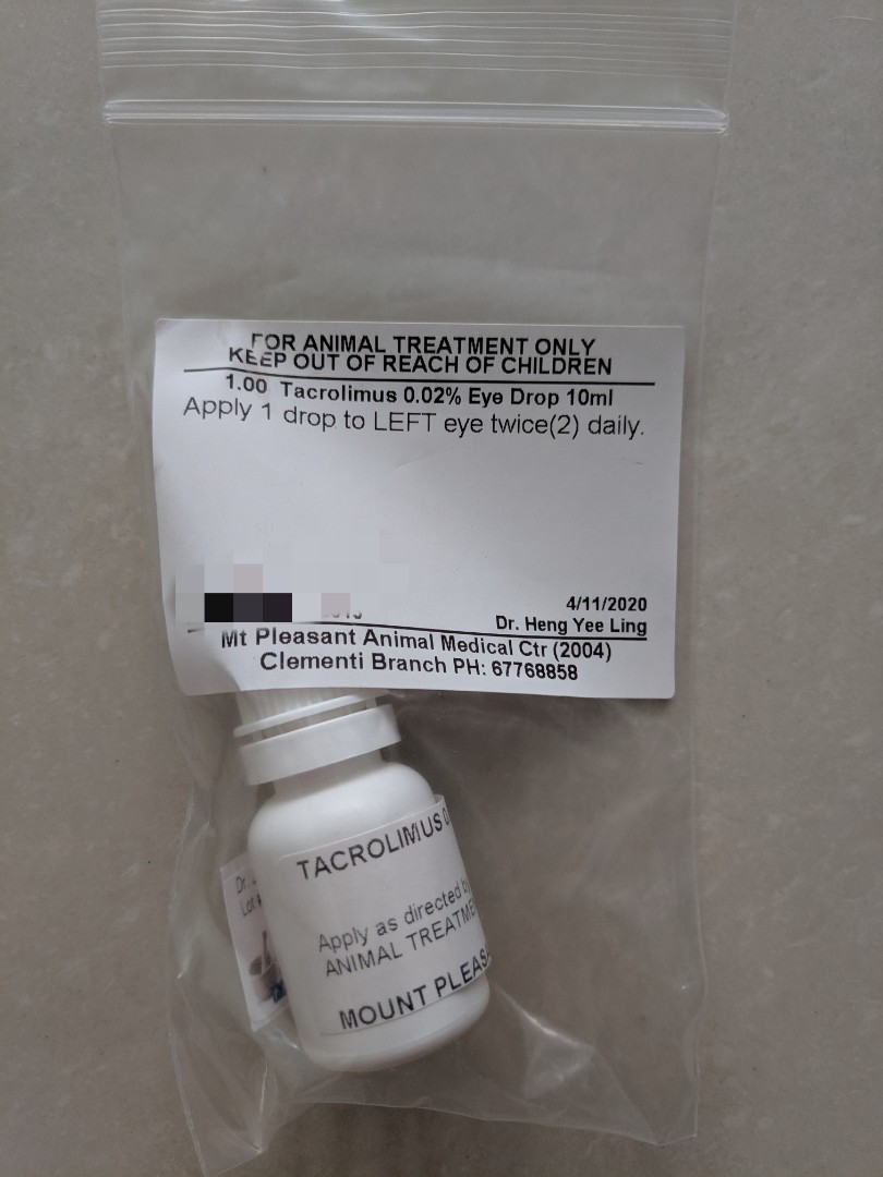 Tacrolimus dog eye shop drops