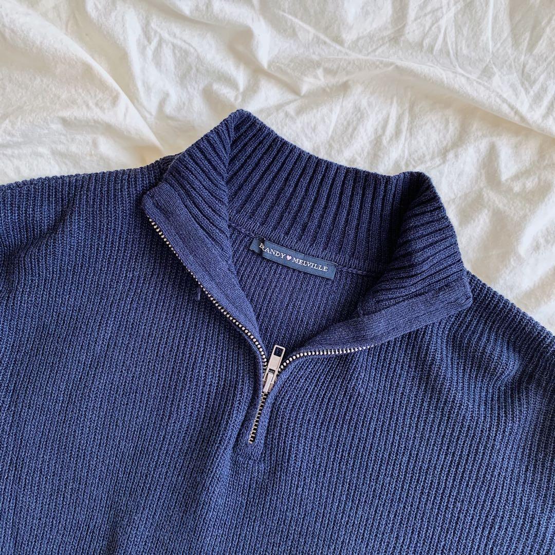 Brandy Melville Blue Missy Thermal Sweatshirt Carousell