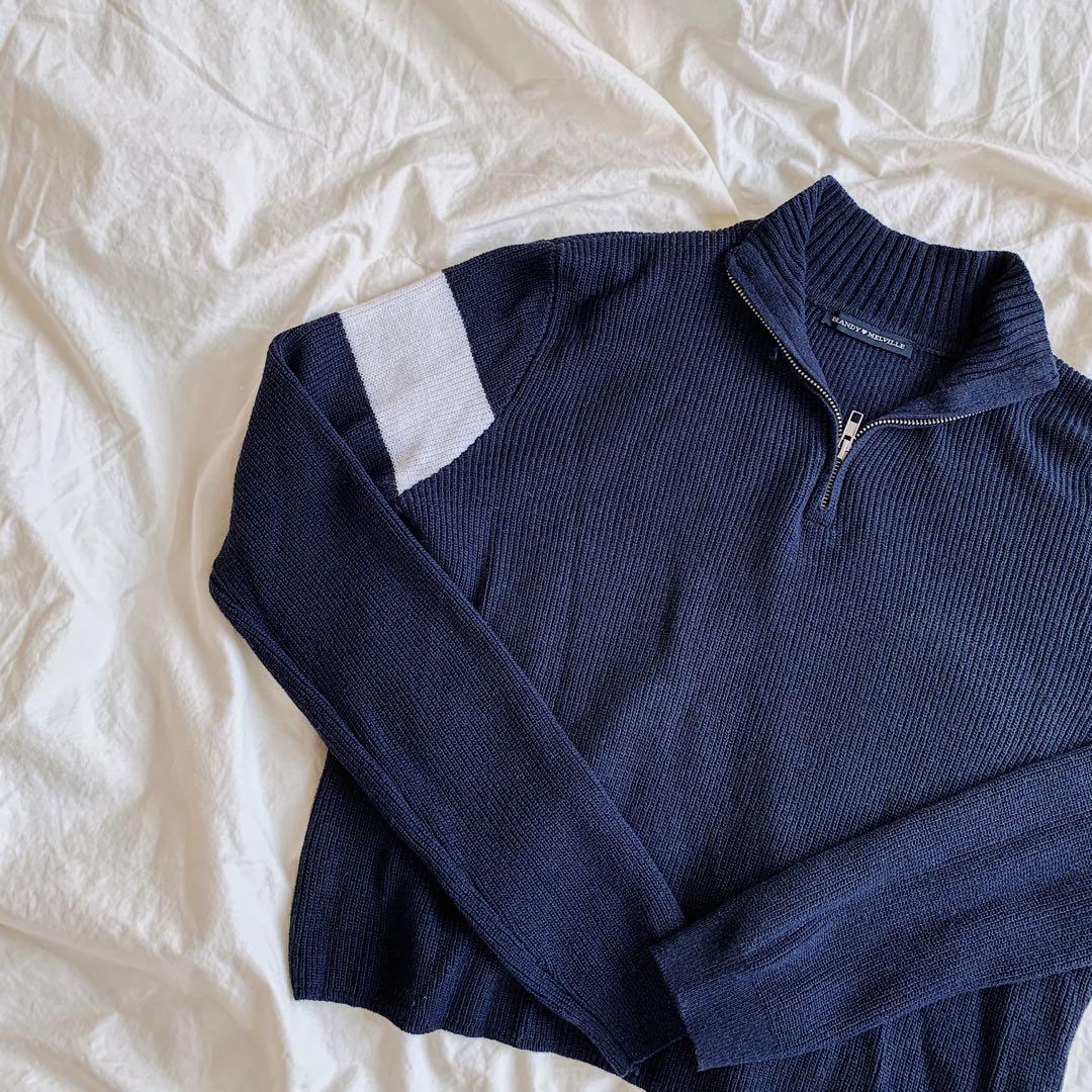 Brandy Melville Blue Missy Thermal Sweatshirt Carousell