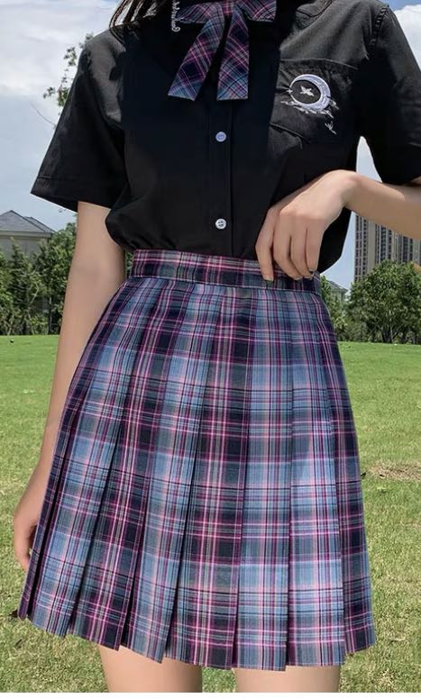 Checkered skirt school sales uniform