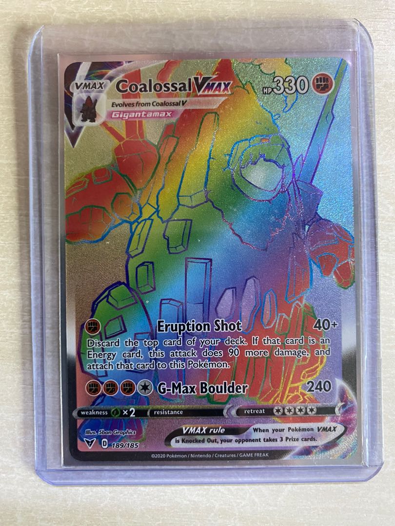 Coalossal Vmax Rainbow Rare Pokemon Card Toys Games Board Games Cards On Carousell