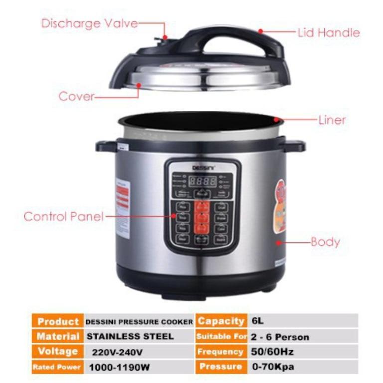 BRAND New. ELECTRIC PRESSURE COOKER / Made in ITALY / DESSINI DS 379