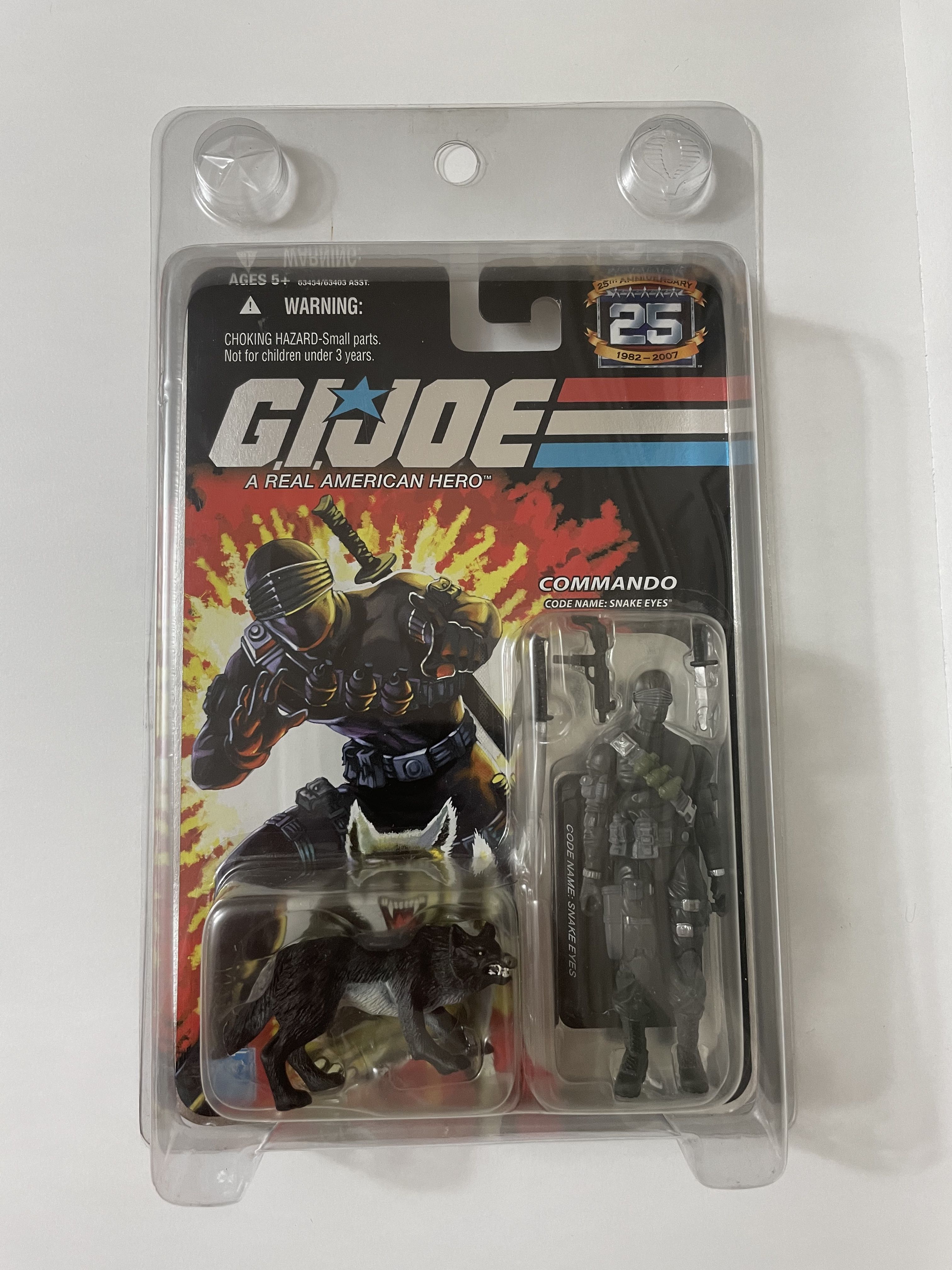 GI Joe 25th Anniversary Foil Carded Commando Snake Eyes with