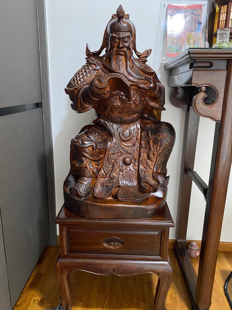 Details about   Chinese wood carving Guan gong statue #2 