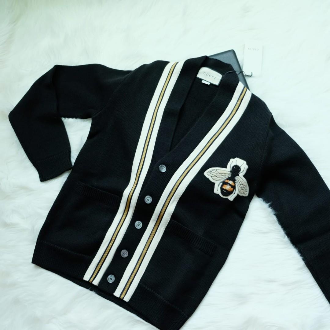Gucci Wool Cardigan with bee applique unisex Size XS LD 52CM S LD