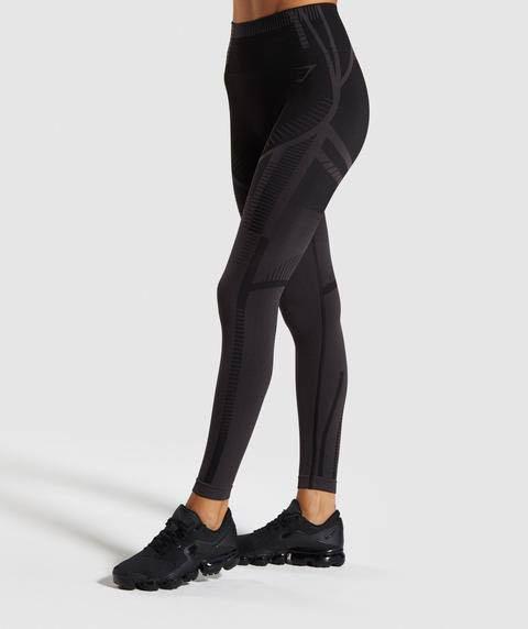 GYMSHARK Geo Seamless Leggings Black - Large, Women's Fashion, Activewear  on Carousell