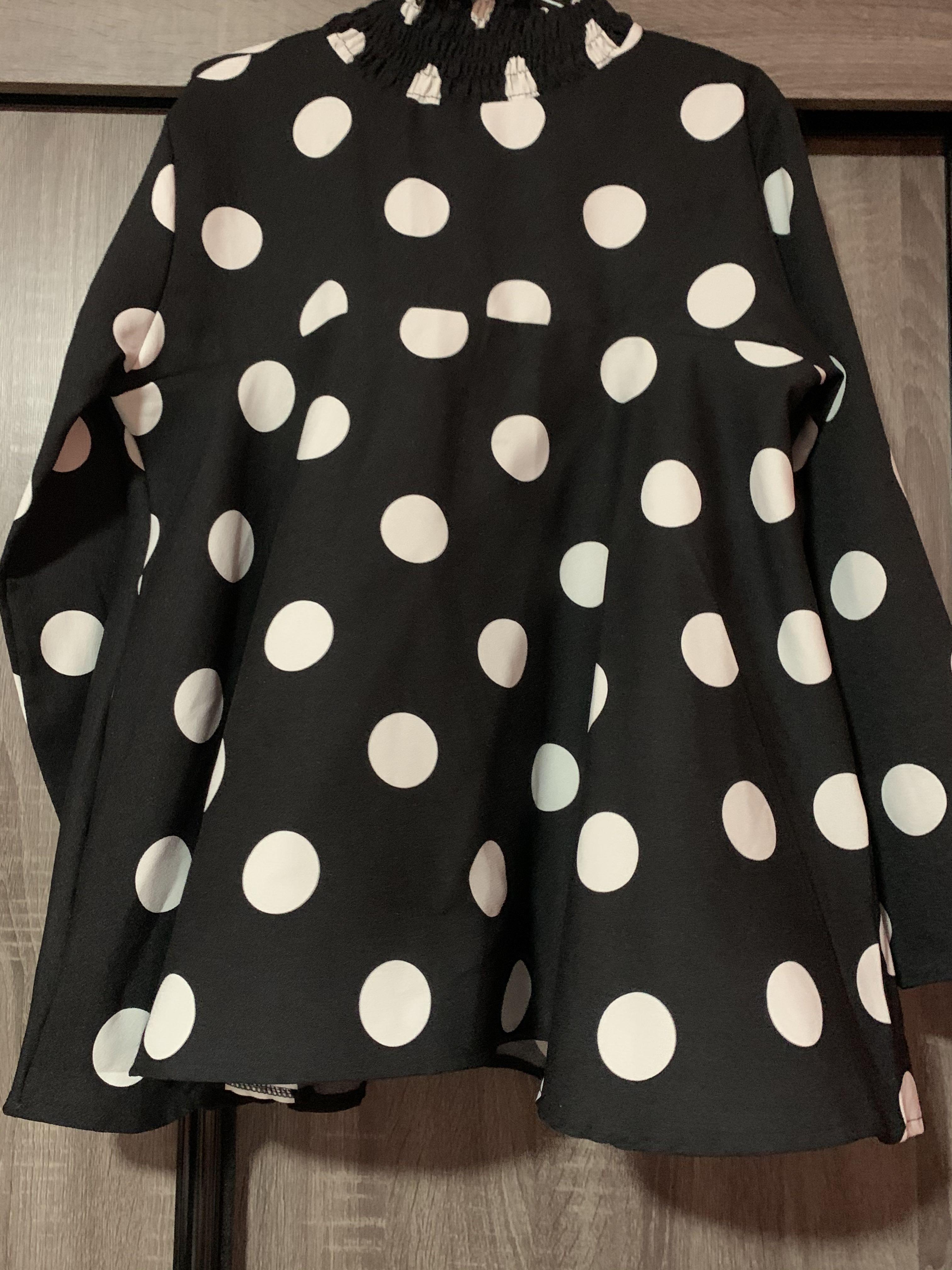 polka dot high neck top