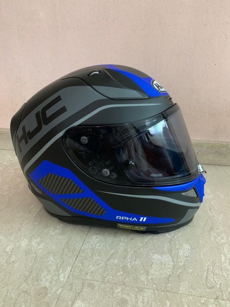 Hjc Rpha 11 pro Saravo Blue (Size XL), Motorcycles, Motorcycle