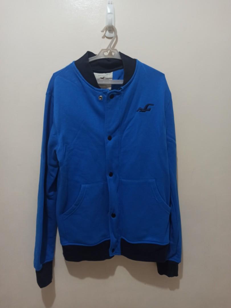 hollister blue bomber jacket