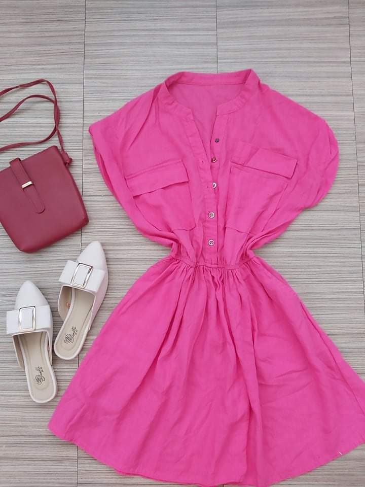 Hot pink casual dress hotsell