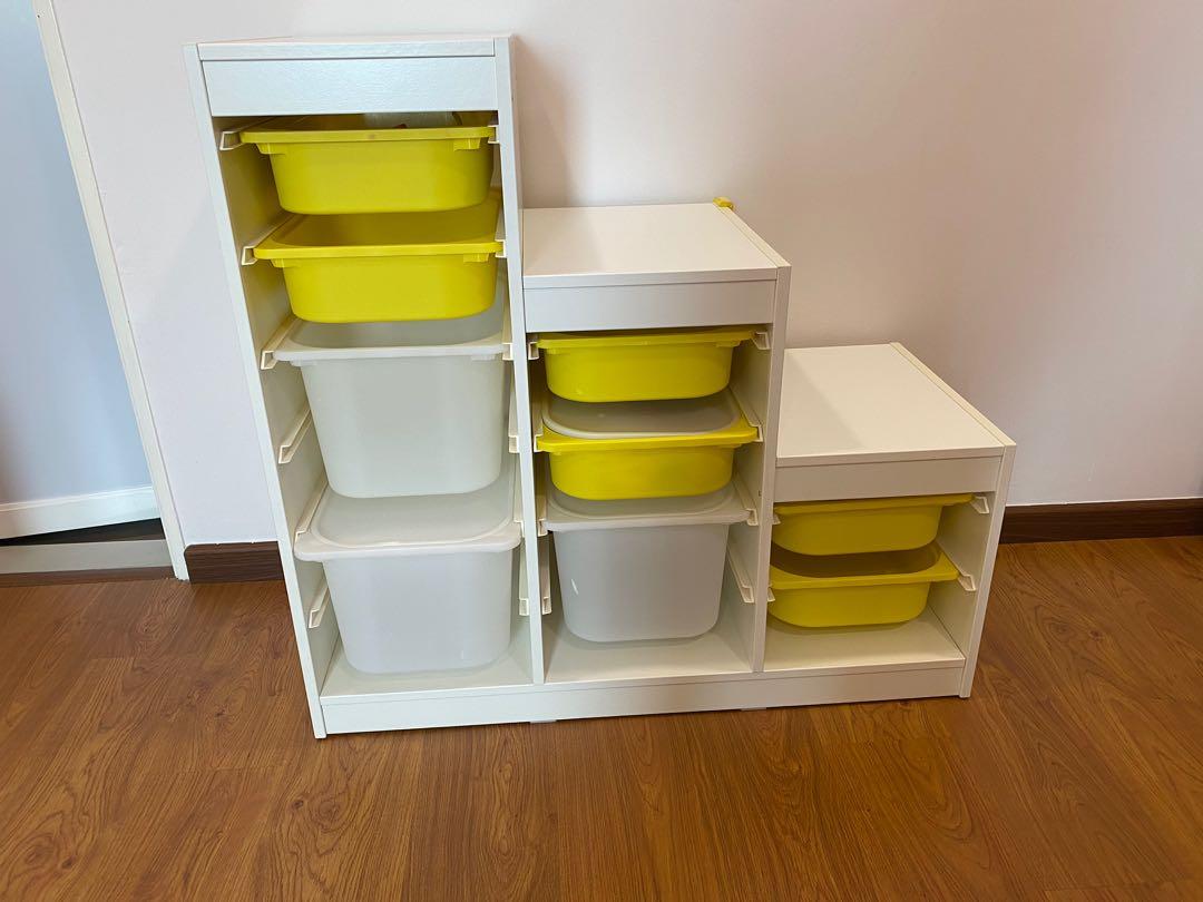 TROFAST Storage combination with boxes, white/white, 39x173/8x22 - IKEA