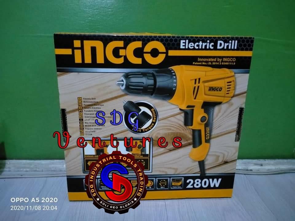 INGCO 280W Electric Drill (Category: Construction Tools & Equipment) located in Caloocan City. Submitted by abieghail (Listing ID 1060525011, Image 3). Description: INGCO ED2808 Electric Hand Drill - Keyless Chuck - 10mm Keyless Chuck - 20+1 Torque Settings - 4M Cable Model: ED2808 Voltage: 220-240V~50/60Hz Input power: 280W No-load speed: 0-750rpm Max.Drilling Capacity: 10mm - With extra carbon brushes - Manual and warranty card Meet-up @Nearby 