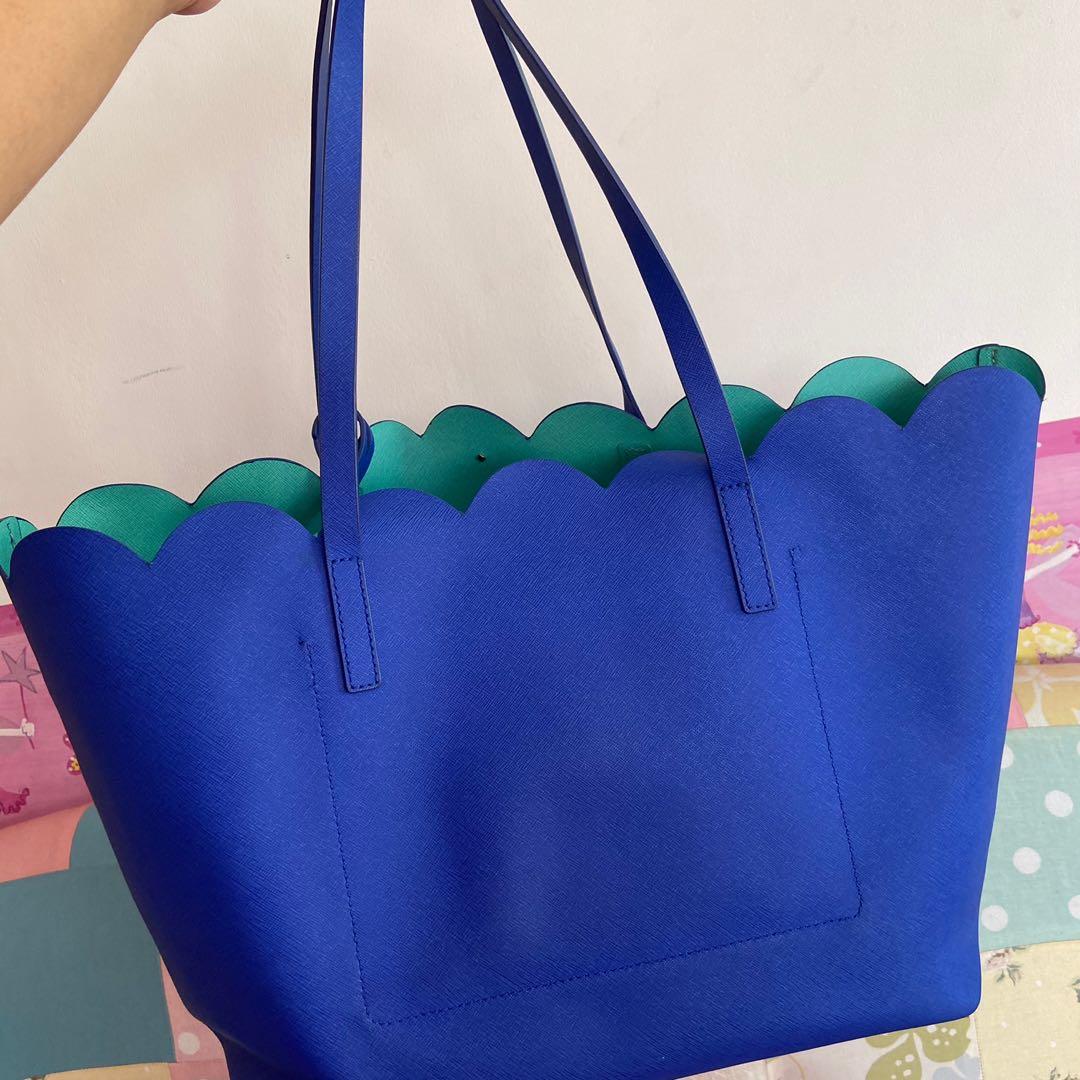 Kate Spade Carrigan Scalloped Saffiano Leather Tote in Blue