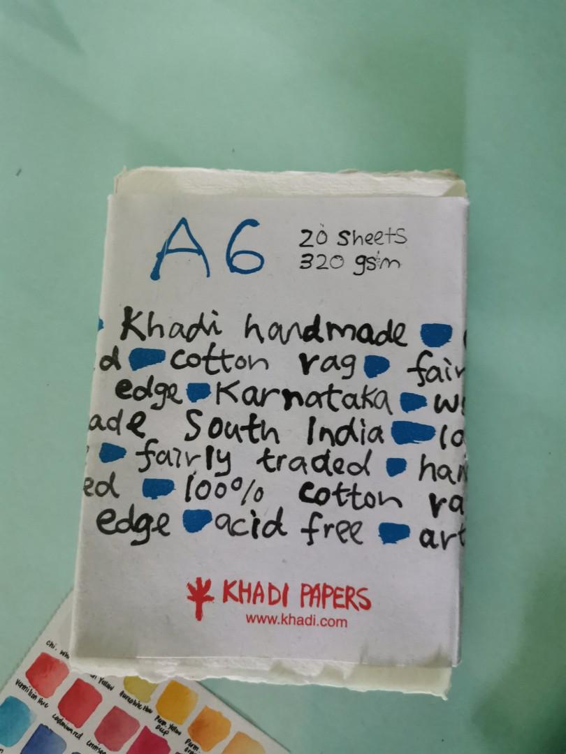 Khadi A6 watercolor paper (11-12 pcs left) (Category: Craft Supplies & Tools) located in Manila. Submitted by prelovedmaterials (Listing ID 1060459205, Image 1). Description: Around 11-12pcs left :).