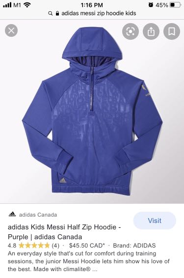 adidas half hoodie