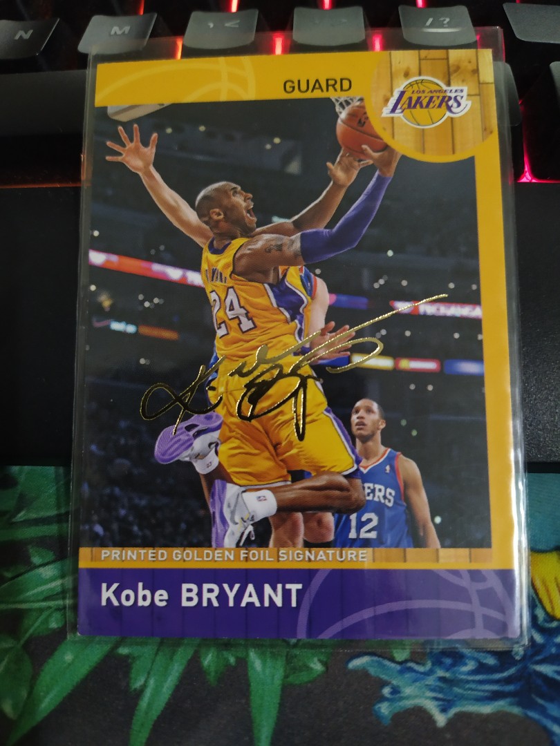 KOBE BRYANT FACSIMILE SIGNED CARD + 2002 CHAMPIONSHIP RING. A+ QUALITY