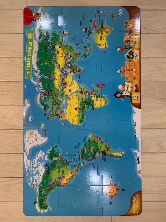 Leap Frog Read and Learn World Map Jumbo Puzzle Tag Interactive Map ...