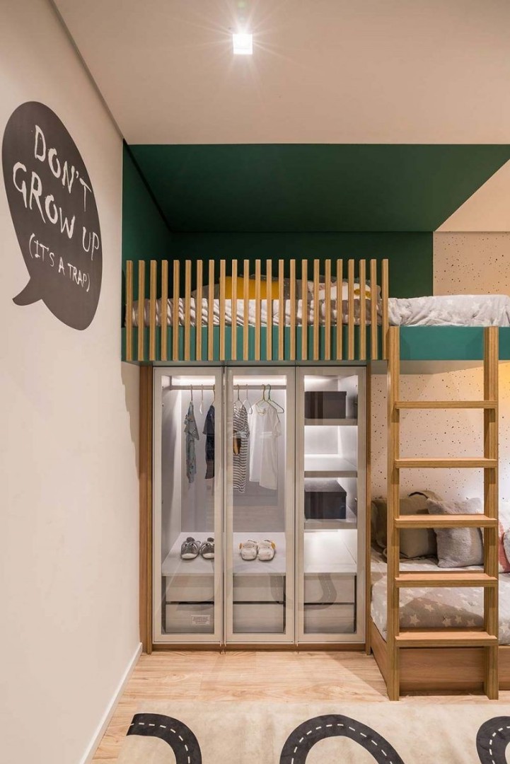 Loft bed, wardrobe, study table, double deck, Furniture & Home Living, Furniture, Bed Frames