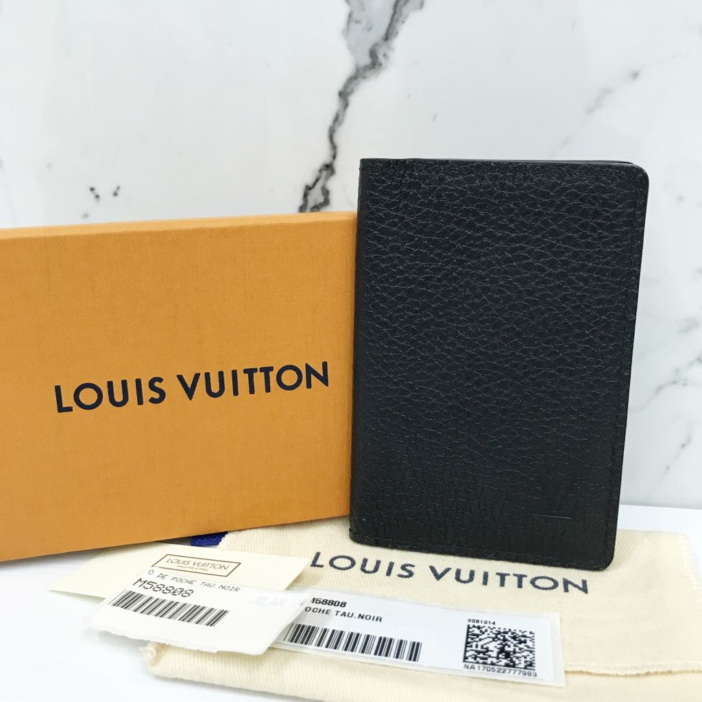 Louis Vuitton Card Case Business Card Holder Leather Black M58808