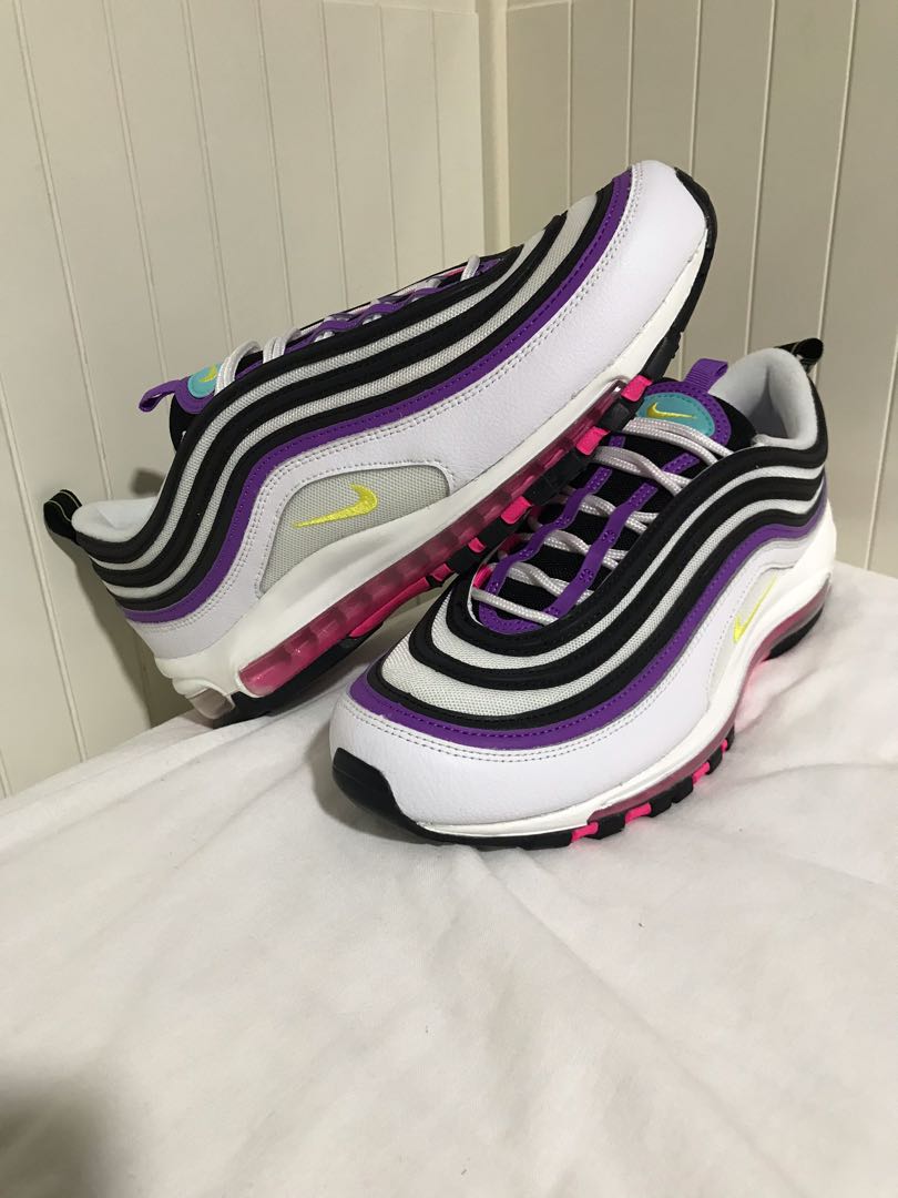 purple and yellow air max 97