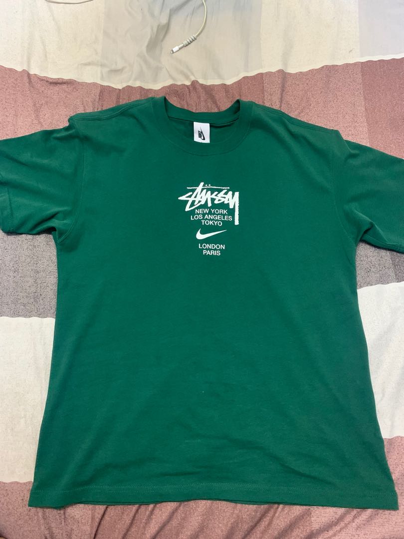 nike stussy t shirt green