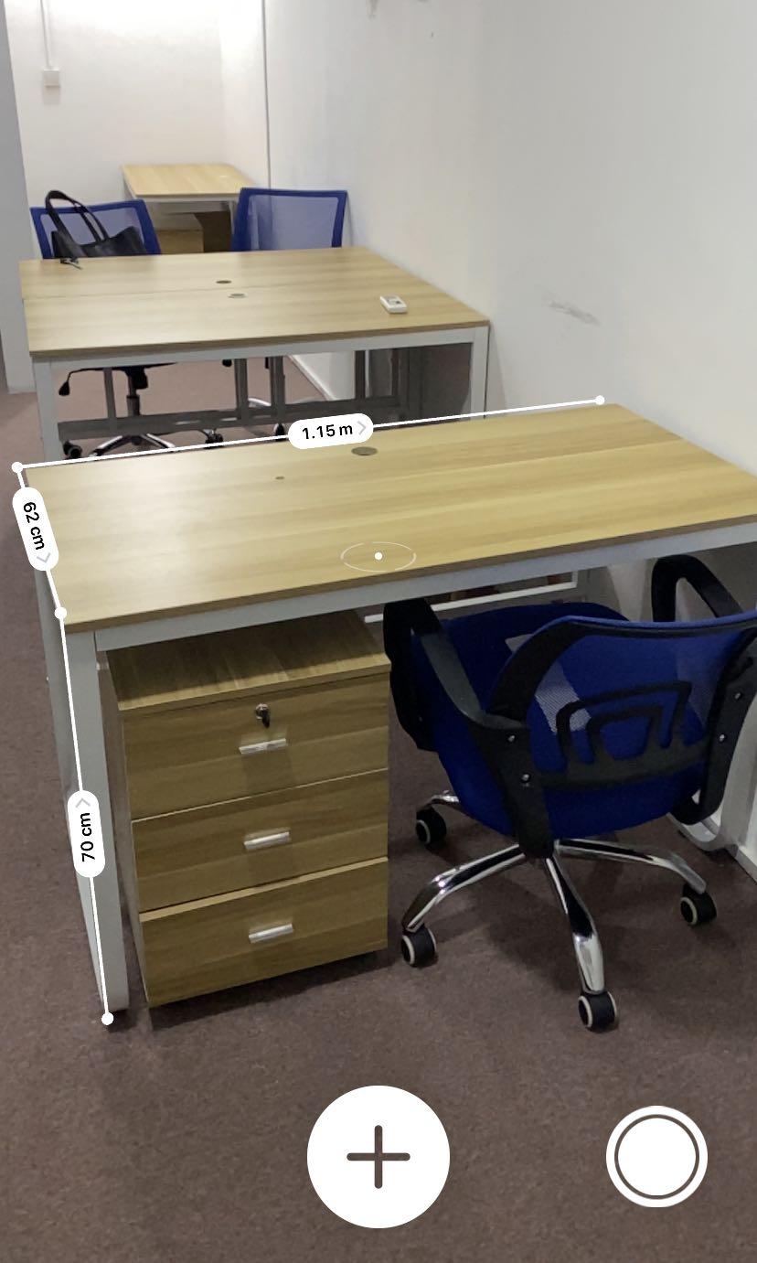 Office Table (Category: Tables & Sets) located in Singapore. Submitted by redtopauction (Listing ID 1060447708, Image 3). Description: 4 x office tables (Drawer not included) Shifting out of my office so I’m clearing these tables. They are in good condition, but might have some chipped corners. Overall still good because barely used. Dimension (rough estimation): See picture Pls arrange for ur own movers because I’m already letting go at a low pr