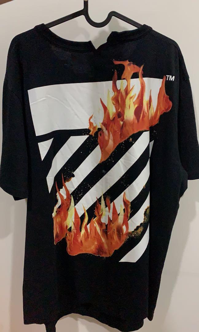 Off white deals fire hands tee