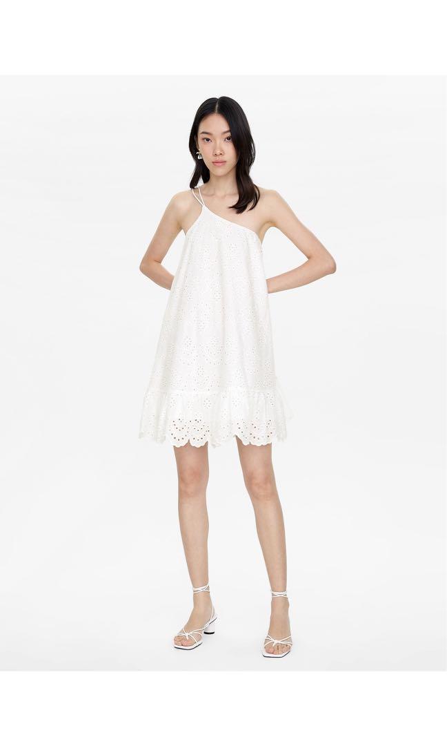One shoulder 2025 eyelet dress