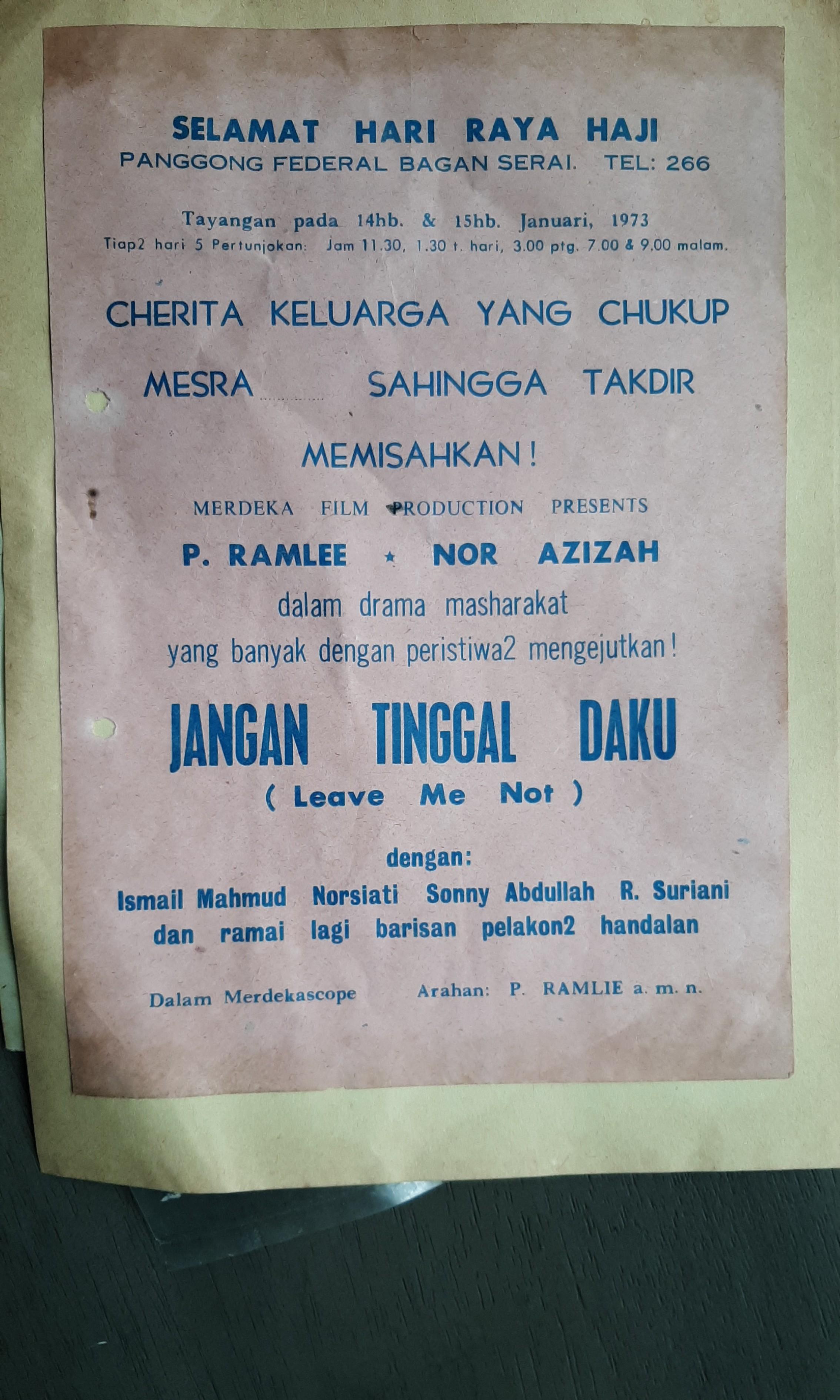 P Ramlee S Jangan Tinggal Daku Antiques Vintage Collectibles On Carousell