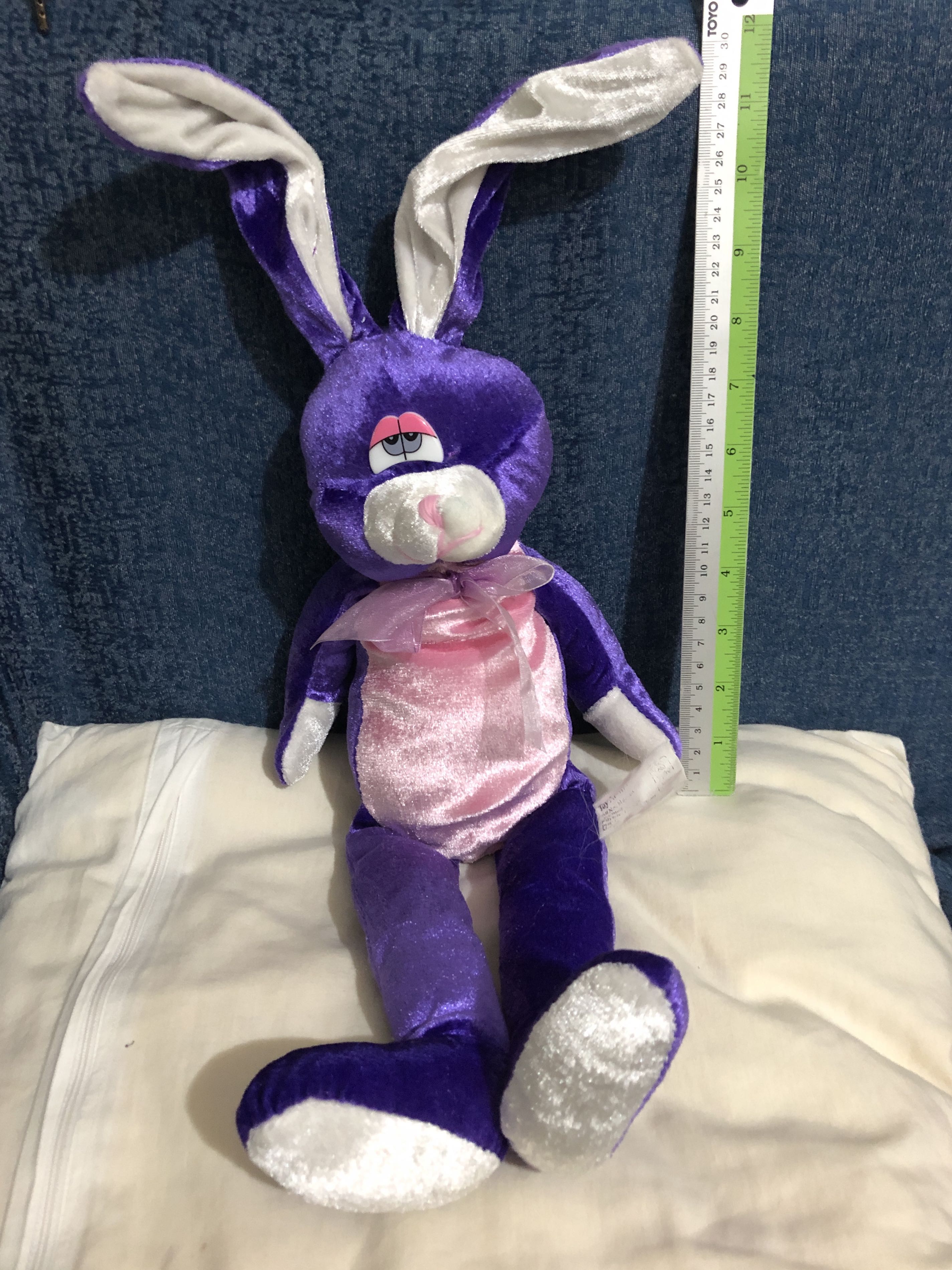 Purple rabbit soft toy deals