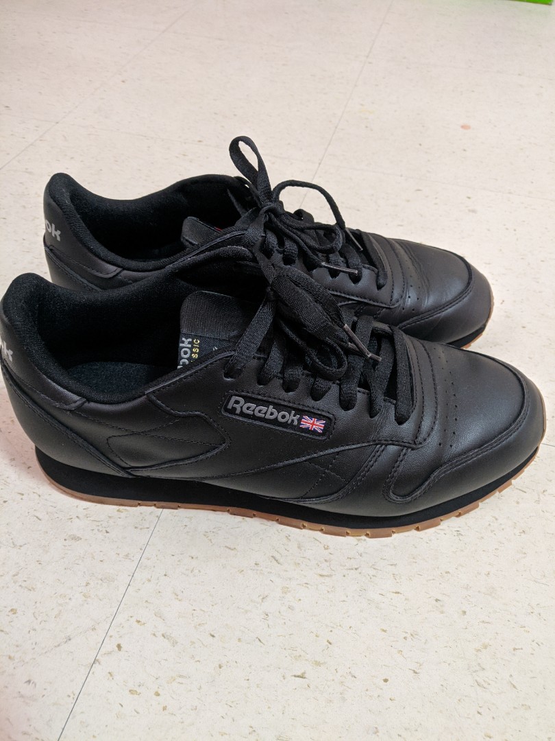 Reebok black new arrivals gum sole