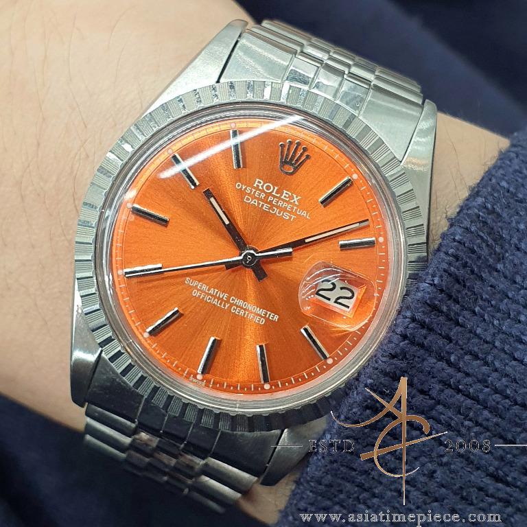 Rolex datejust sales orange dial