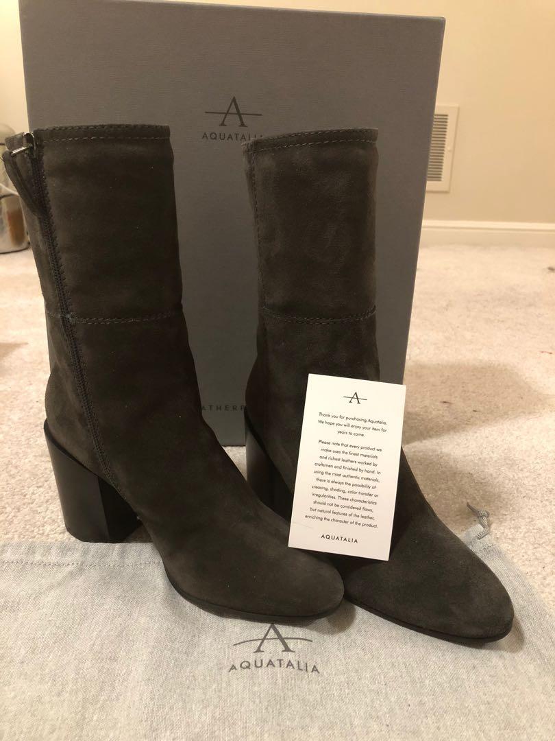 Size 6.5 NWB Aquatalia Fabriana Boots grey weatherproof Women s Fashion Shoes on Carousell