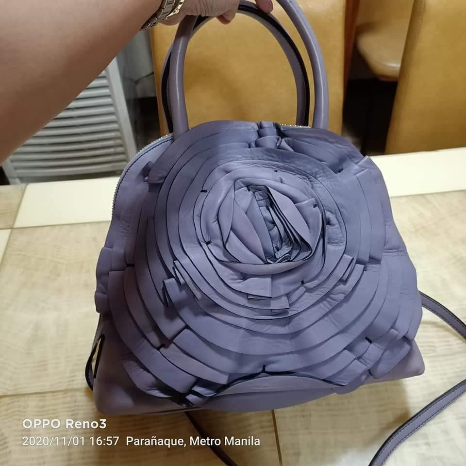 Valentino, Bags, Valentino Garavani Purple Petale Rose Top Handle Bag  Patent Leather