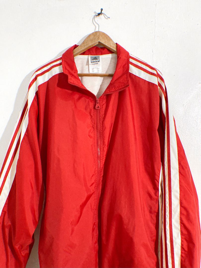 adidas vintage windbreaker red