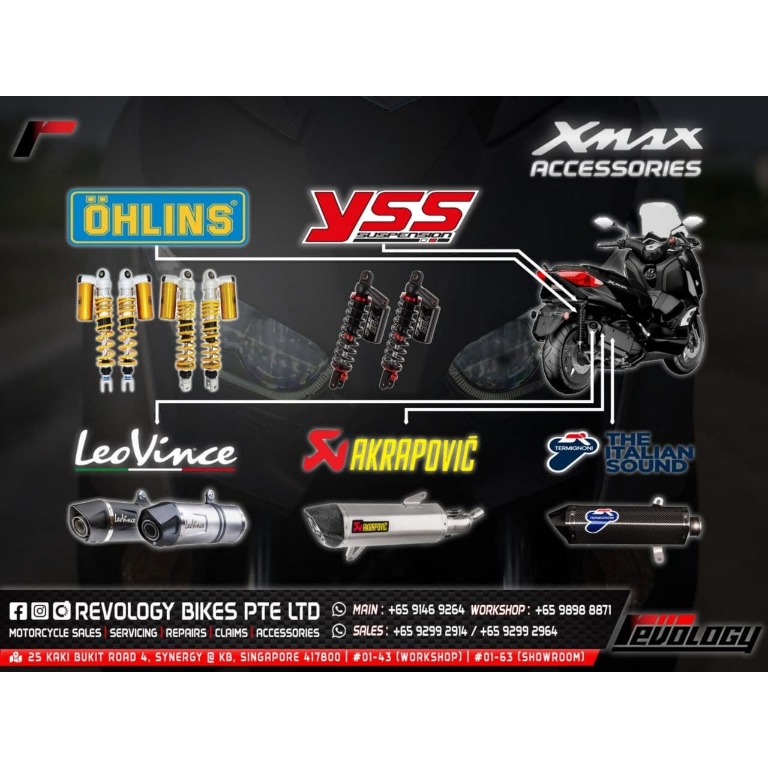YAMAHA XMAX ACCESSORIES PACKAGE XMAX 300 OHLINS YSS TERMIGNONI LEOVINCE