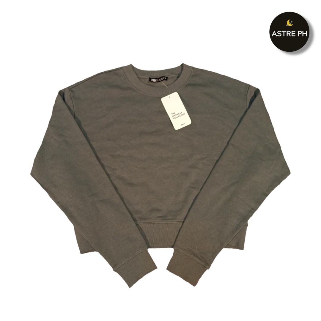 zara pullover cropped