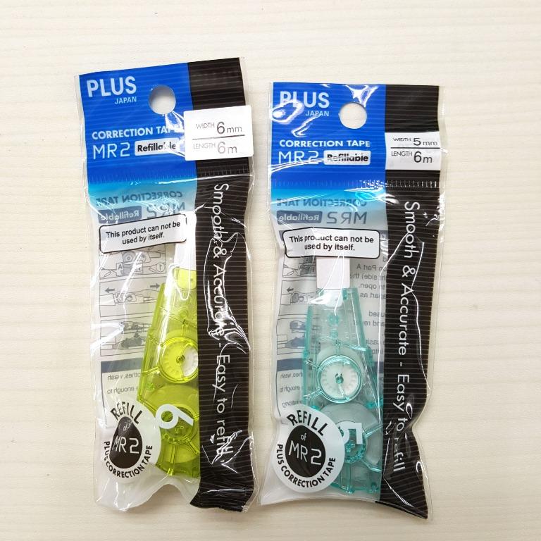全新 6芯 5/6 mm x 6m 塗改帶芯 修正帶芯 Correction Tape Refill Plus MR2 香港行貨 Made