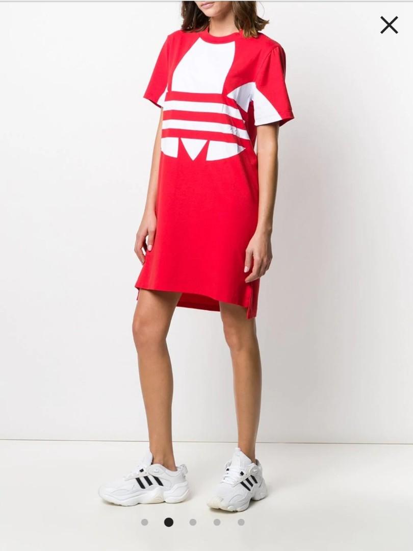 adidas t shirt dress red
