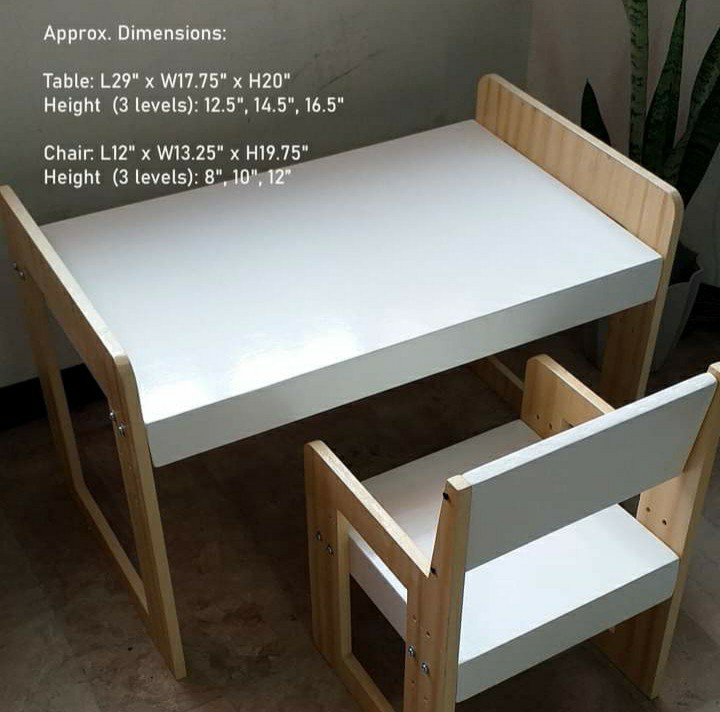 Adjustable Kiddie Table and Chair, Babies & Kids, Baby Nursery & Kids